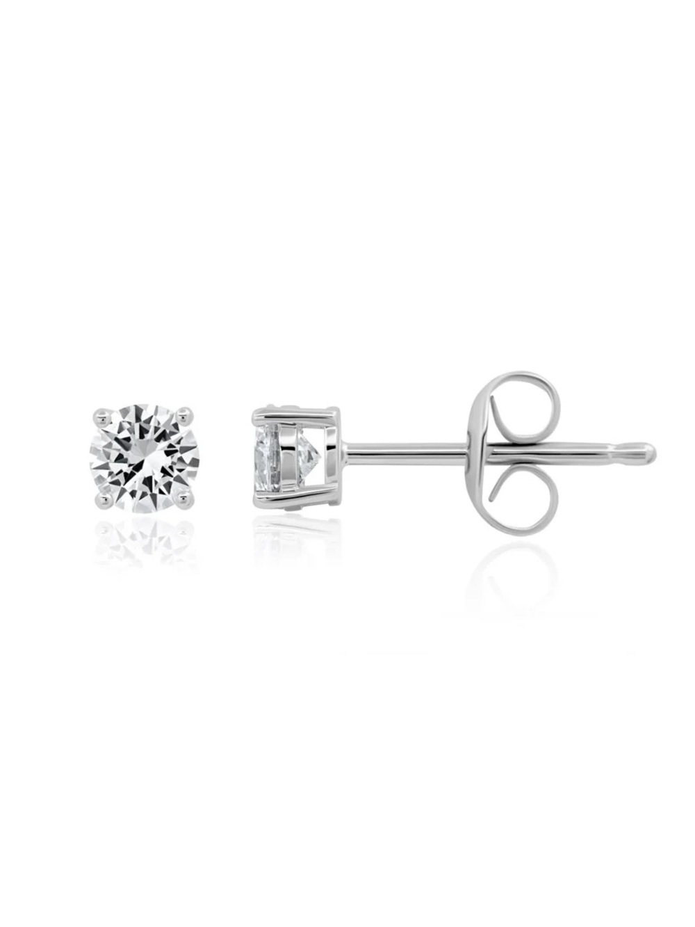 Sterling Silver Cubic Zirconia Brilliant Stud Earrings, Platinum Finished Crislu